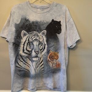 The Mountain Wild Cats Graphic T-Shirt - tie dye blue